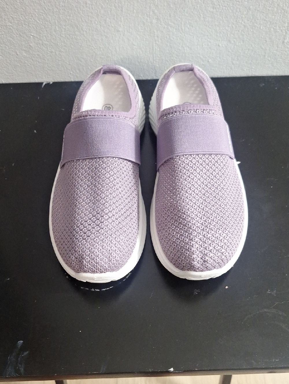 Women Slip-On Knit Sneakers - Lavender Size 9